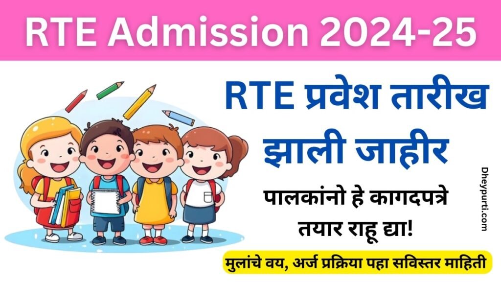  RTE Admission Date 202425 आर टी ई प्रवेश तारीख झाली झहीर या तार